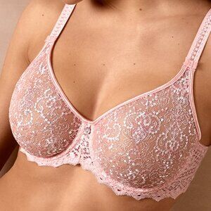 Empreinte Cassiopee Sheer Full Cup Bra in Dragee Pastel Pink, 36D